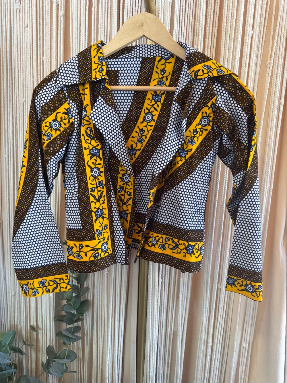 two-piece matching dutch wax set tailored blazer & wide-leg palazzo pant African - Picture 10 of 16